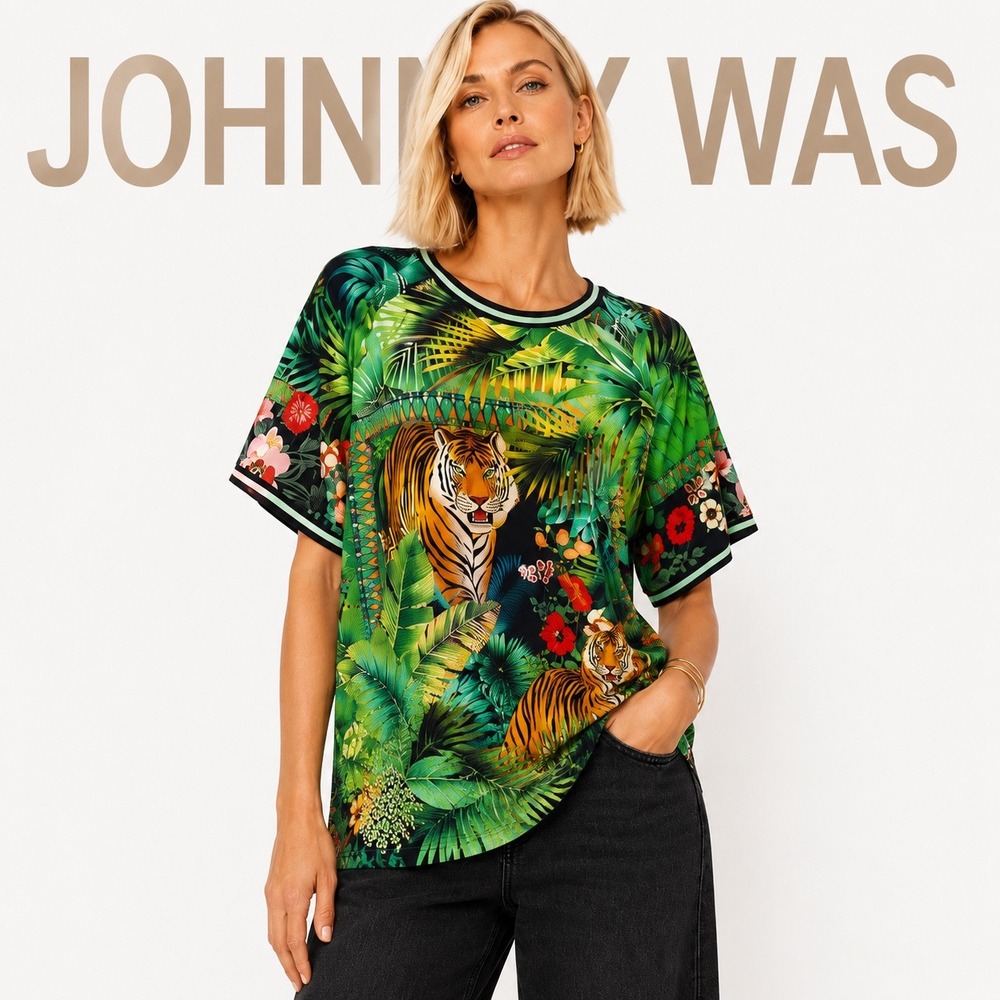 Johnny‎ Was Green Janie Favorite Raglan Tee Tigres T16925-RD